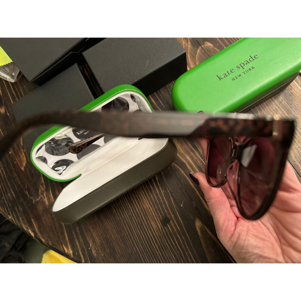Kate Spade NWOT Brown Pattern 56mm Daesha Cat Eye Sunglasses - Picture 7 of 8